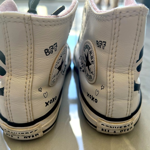 CONVERSE Chuck Taylor All Star High GS “ NotesFrom BFF” Panda Girls Sneaker - Picture 5 of 6